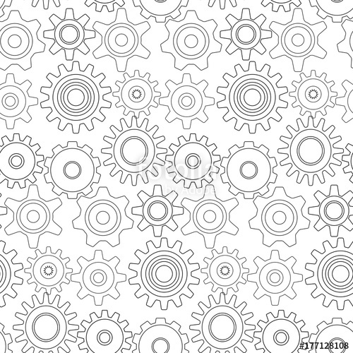 500x500 A Mechanical Vector Background With Gears And Cogs. Vector