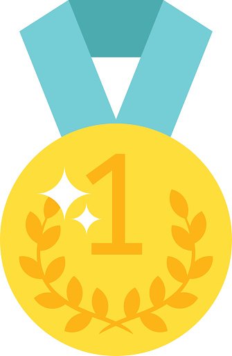 335x513 One Number Medal Vector Illustration Stock Vectors