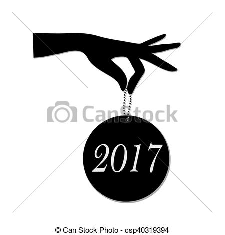 450x470 Hand Holding Christmas Medallion.vector Illustration.