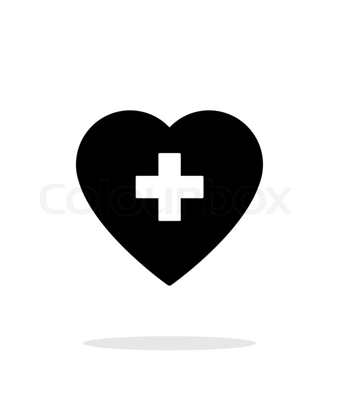 686x800 Heart With Medical Cross Simple Icon On White Background. Vector