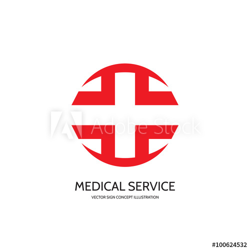 500x500 Medical Cross Vector Logo Concept Illustration. Medicine Symbol