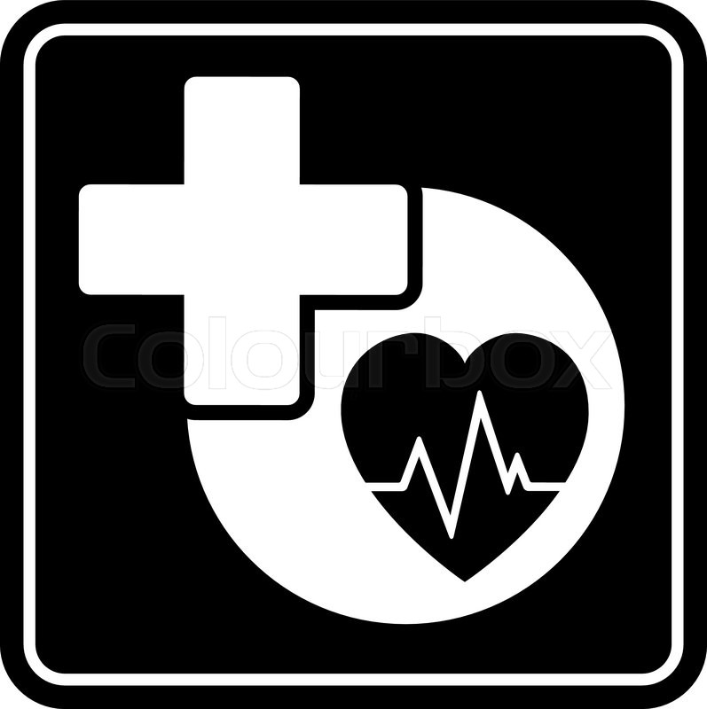 797x800 Black Health Care Isolated Icon With Heart And Medical Cross