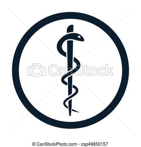 450x470 Medical Snake Symbol Icon On White Background.