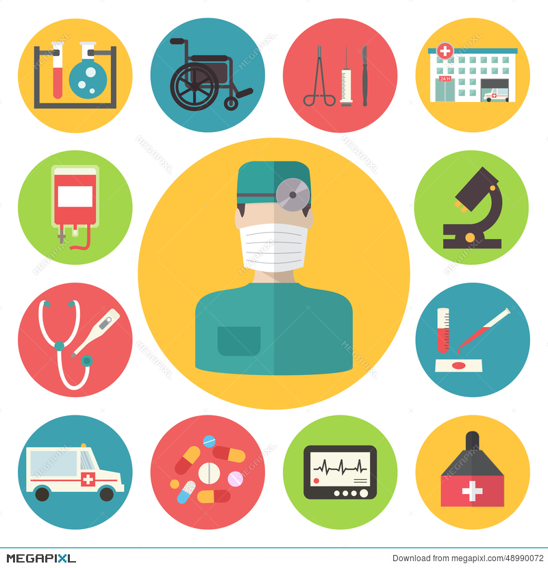 800x830 Medical Vector Icons Set. Healthcare Infographic Illustration