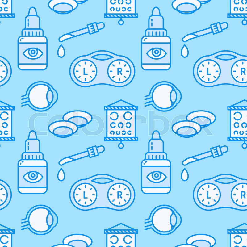 800x800 Ophthalmology, Eyes Health Care Seamless Pattern, Medical Vector