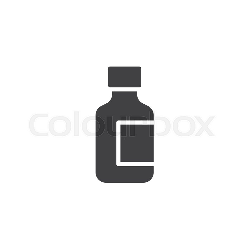 800x800 Medicine Bottle Vector Icon. Filled Flat Sign For Mobile Concept