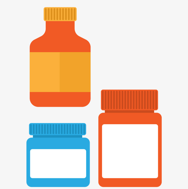 650x651 Vector Flattened Color Hospital Medicine Bottle, Color Vector