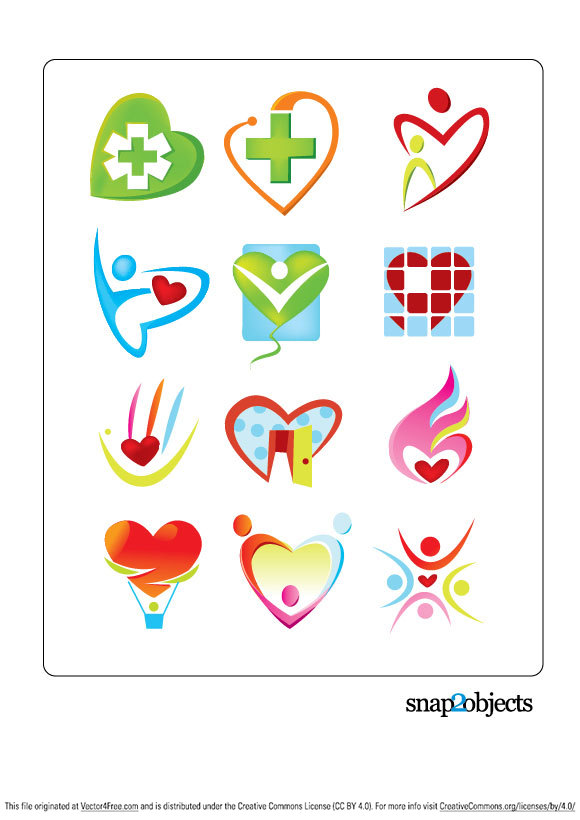 580x820 Free Vector Heart Shaped Logo Template