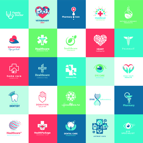 500x500 Creative Medical And Healthcare Logos Vector Set 04 Design Stuff