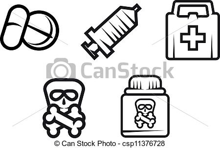 450x303 Medicine Symbols. Set Of Medicine Equipment And Symbols Isolated