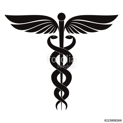 500x500 Modern Sign Of The Caduceus. Symbol Of Medicine. The Wand Of