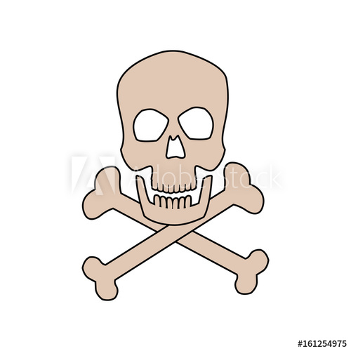 500x500 Danger Skull Bones Crossed Medicine Symbol Vector Illustration
