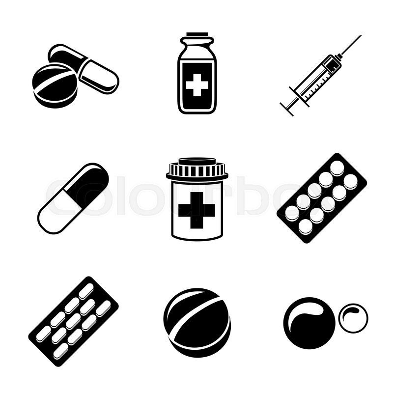 800x800 Medicine, Drugs Monochrome Icons Set
