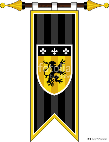 384x500 Medieval Heraldic Shield On Banner Flag Stock Image And Royalty