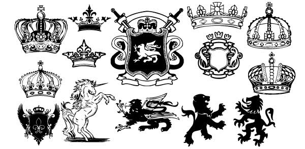600x294 Free, Vintage Vector, Medieval Heraldry Graphics