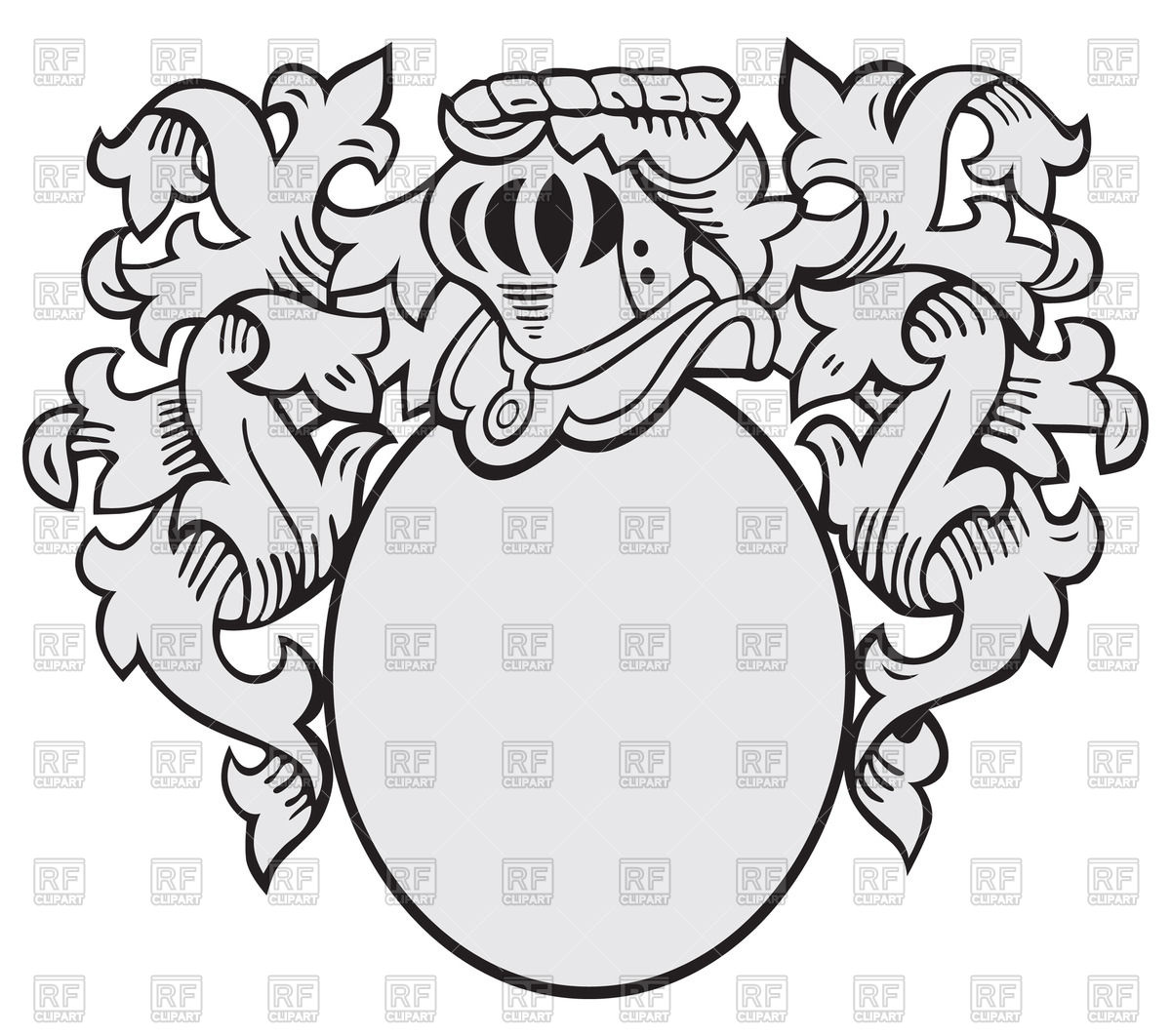 1200x1062 Knightly Medieval Coat Of Arms With Helmet Vector Image Vector