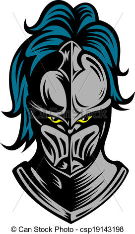 272x470 Medieval Knight In Steel Helmet. Vector Illustration.