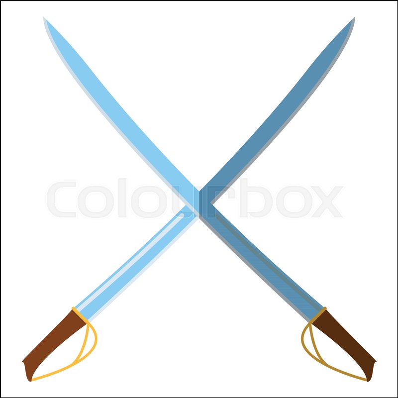 800x800 Medieval Sword Icon And Label. Flat Style. Vector Illustration