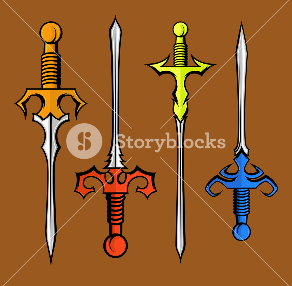 1000x980 Medieval Swords Vector Illustration Royalty Free Stock Image