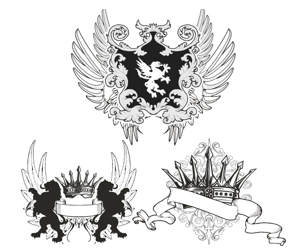 600x493 Free, Vintage Vector, Medieval Heraldry Graphics