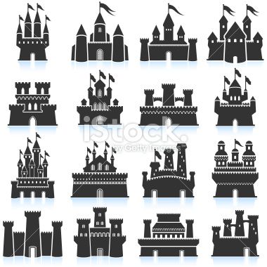 380x380 Medieval Castle Black And White Royalty Free Vector Interface Icon