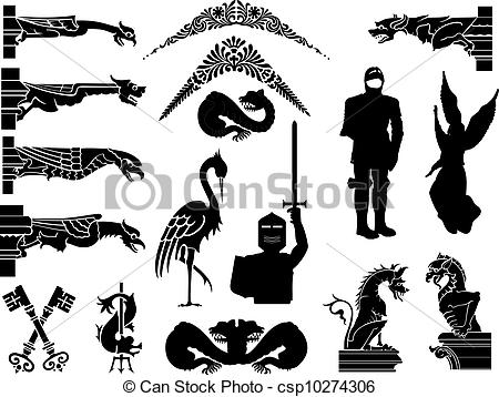 450x358 Set Of Old Style Medieval Icons And Symbols.