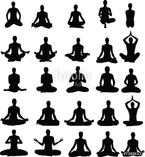 463x500 Meditation Poses Pack Stock Image And Royalty Free Vector Files