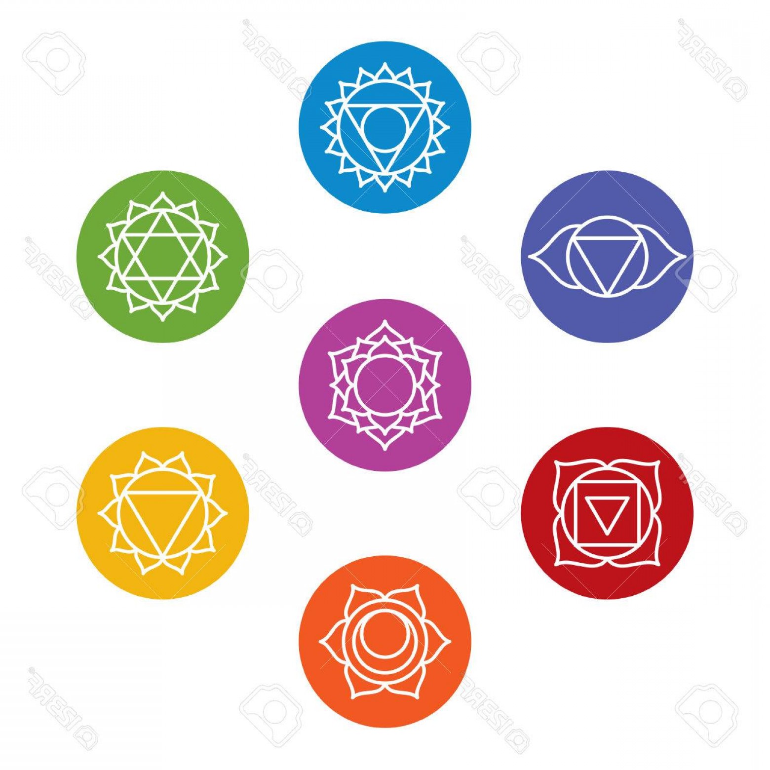 1560x1560 Photoset Of Seven Chakra Symbols Yoga Meditation Vector Arenawp