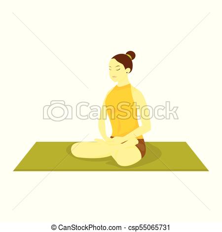 450x470 Easy Pose Yoga Meditation Vector Illustration Graphic Design.