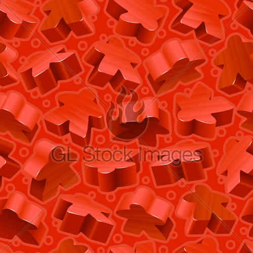 500x500 Vector Red Meeples Seamless Pattern Gl Stock Images