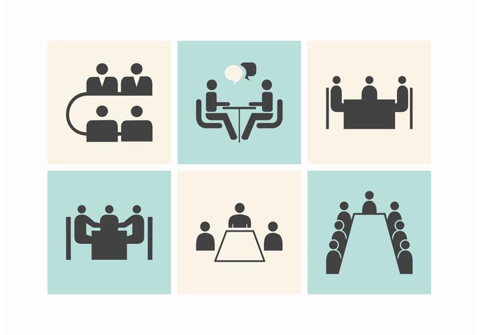 700x490 Business Meeting Tables Vector Icons
