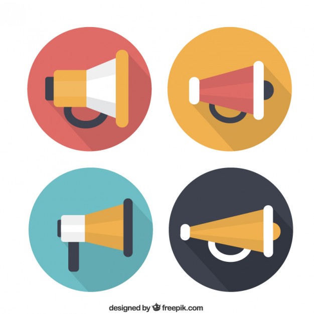 626x626 Variety Of Megaphone Icons Vector Free Download