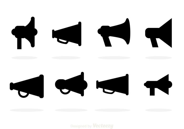 700x490 Black Megaphone Vector Icons