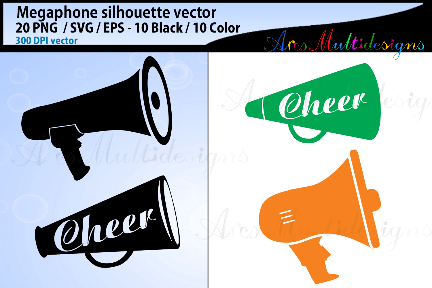 1500x1000 Megaphone Vector Silhouette Svg, Megaph Design Bundles