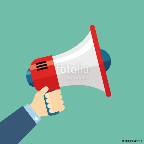 500x500 Hand Holding A Megaphone Vector Illustration Stock Image And