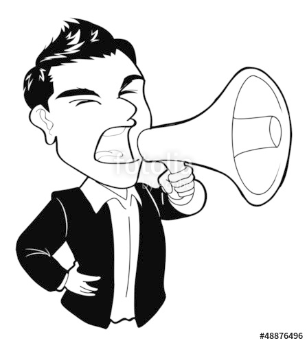 447x500 Man Megaphone Vector Illustration Stock Image And Royalty Free