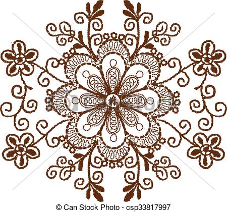 450x420 Paisley Mehndi Vector Floral Design.