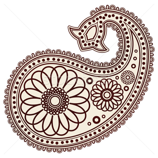 600x600 Vector Hand Drawn Abstract Henna (Mehndi) Paisley Doodle Vector