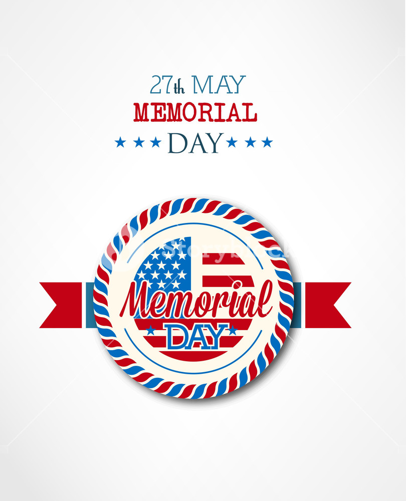 810x1000 Memorial Day Vector Illustration With American Badge Royalty Free