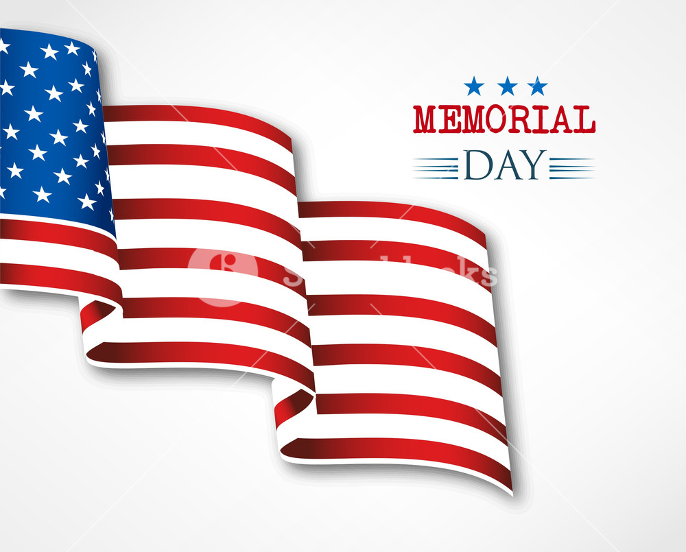 1000x805 Memorial Day Vector Illustration With American Flag Royalty Free