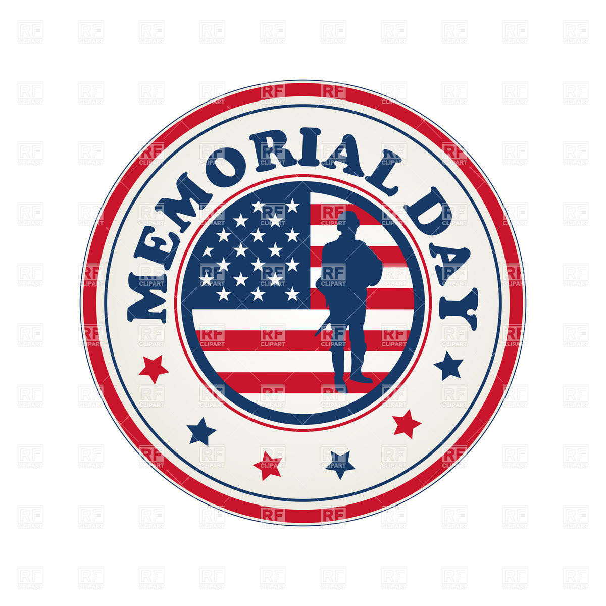 1200x1200 Memorial Day Stamp With Flag Of Usa Vector Image Vector Artwork