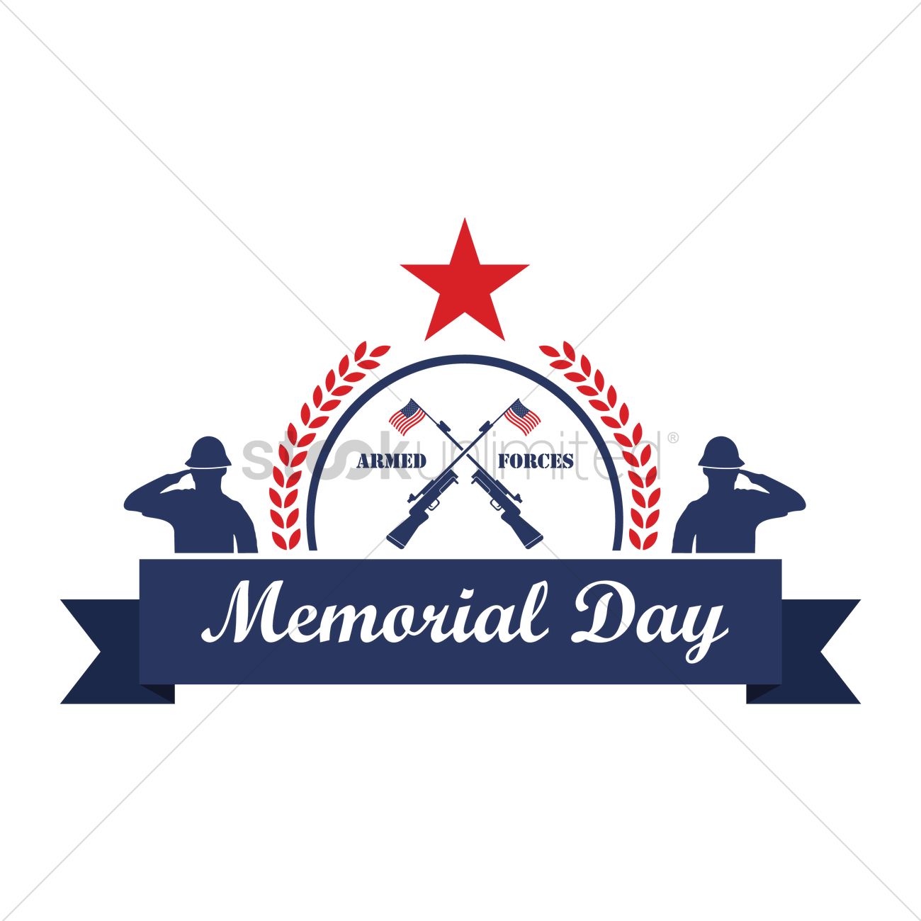 1300x1300 Memorial Day Vector Image