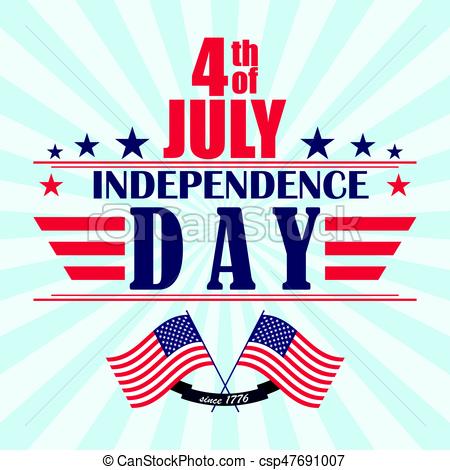 450x470 Vector Independence Day Background With Stars, Ribbon And