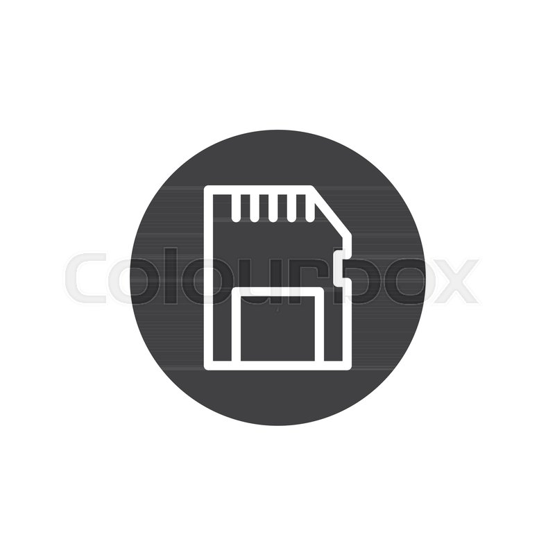 800x800 Memory Card Icon Vector, Filled Flat Sign, Solid Pictogram