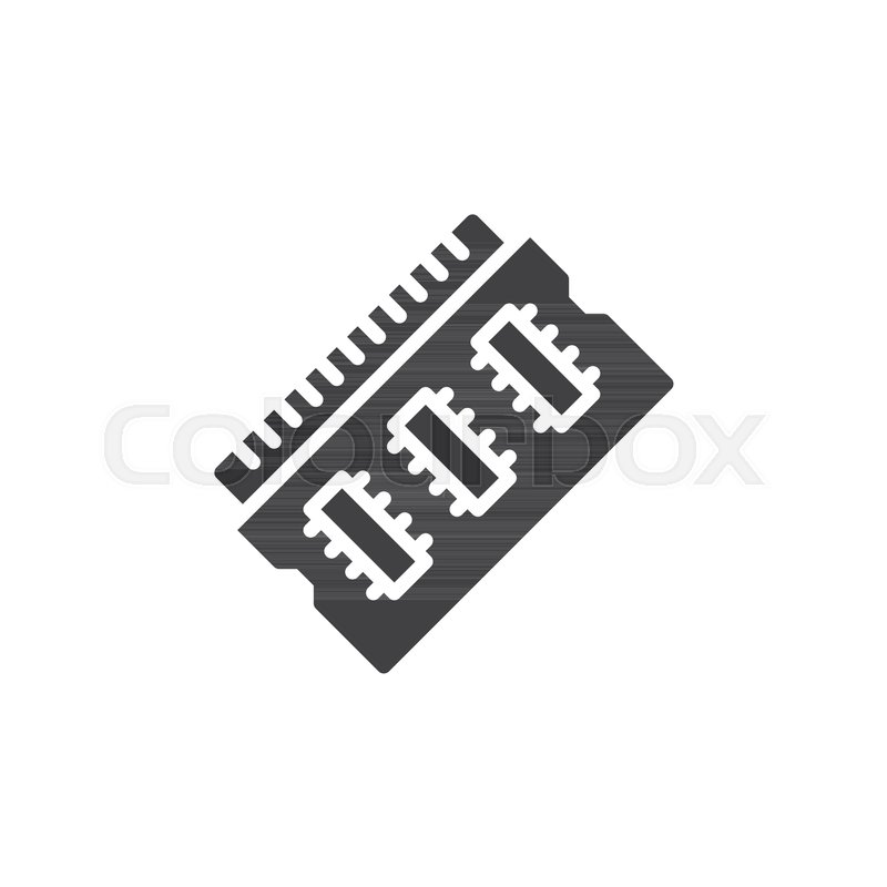 800x800 Ram Memory Icon Vector, Filled Flat Sign, Solid Pictogram Isolated