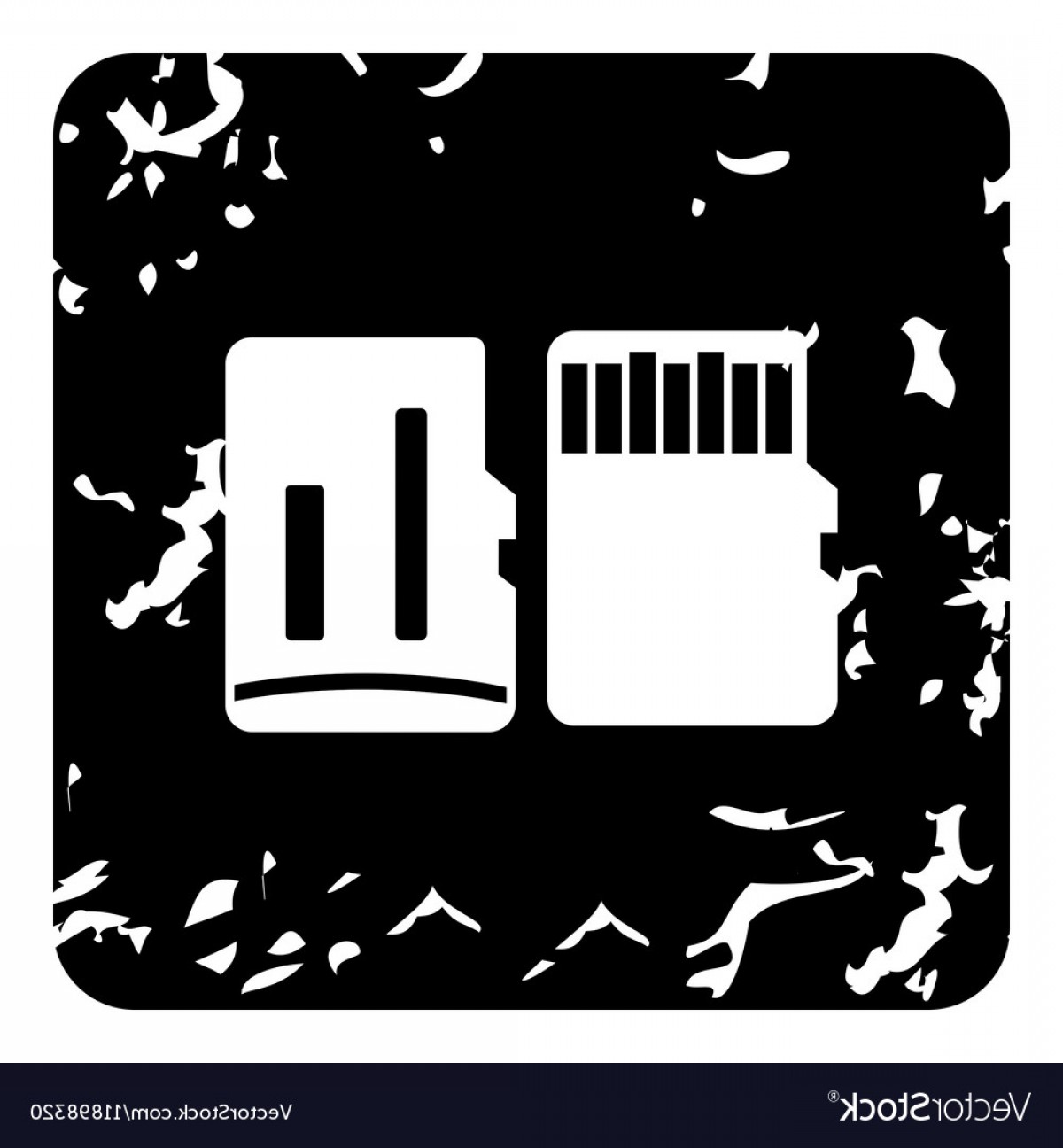 1200x1296 Sd Memory Card Icon Grunge Style Vector Rongholland