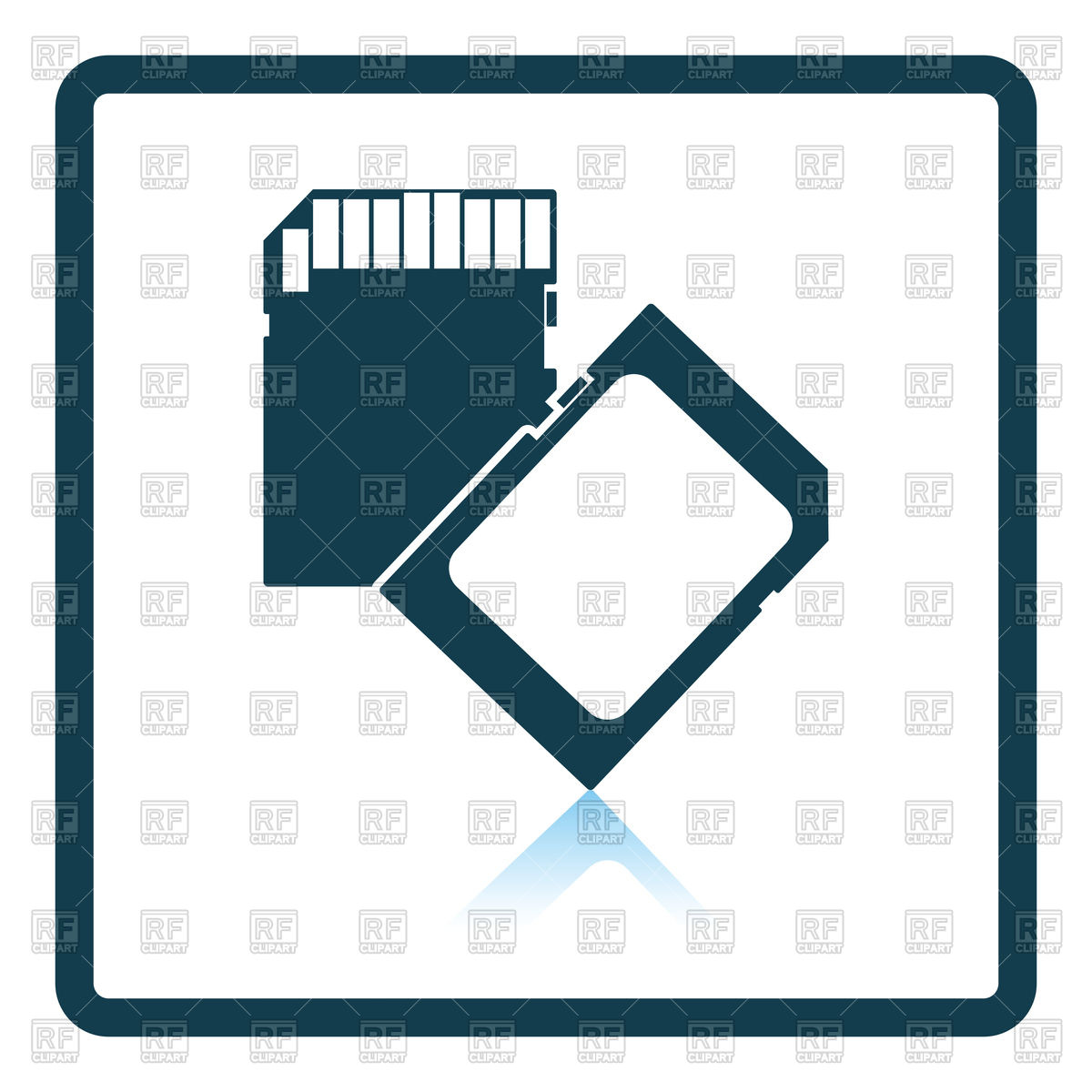 1200x1200 Shadow Reflection Design Of Memory Card Icon Vector Image Vector