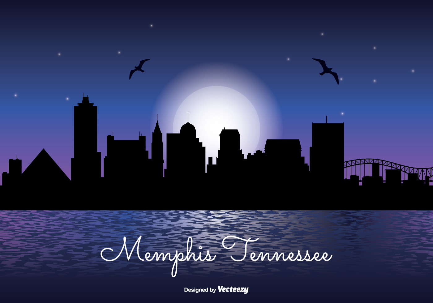 1400x980 Memphis Skyline Free Vector Art