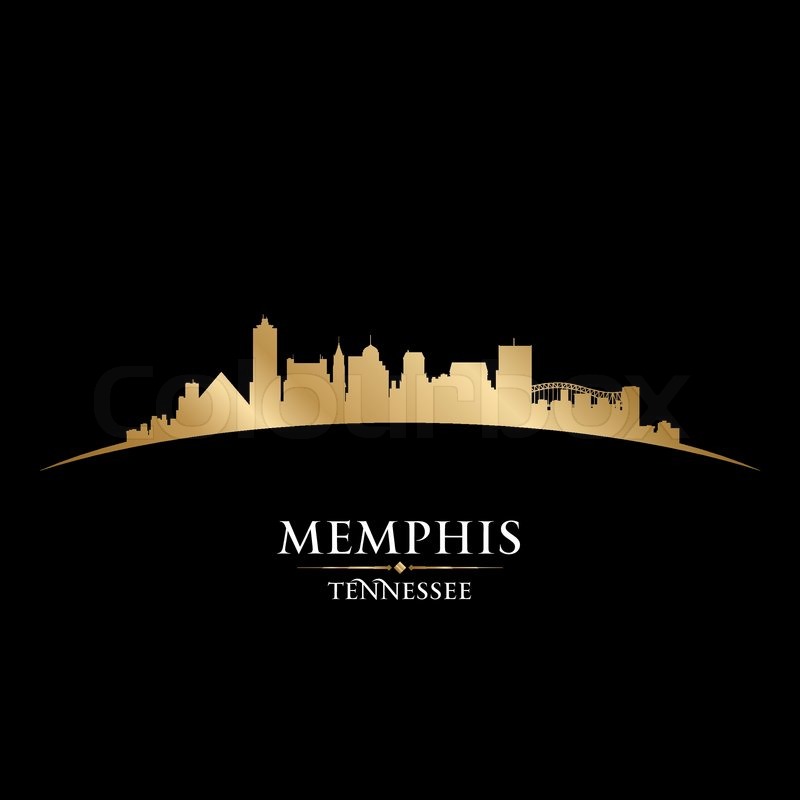 800x800 Memphis Tennessee City Skyline Silhouette. Vector Illustration