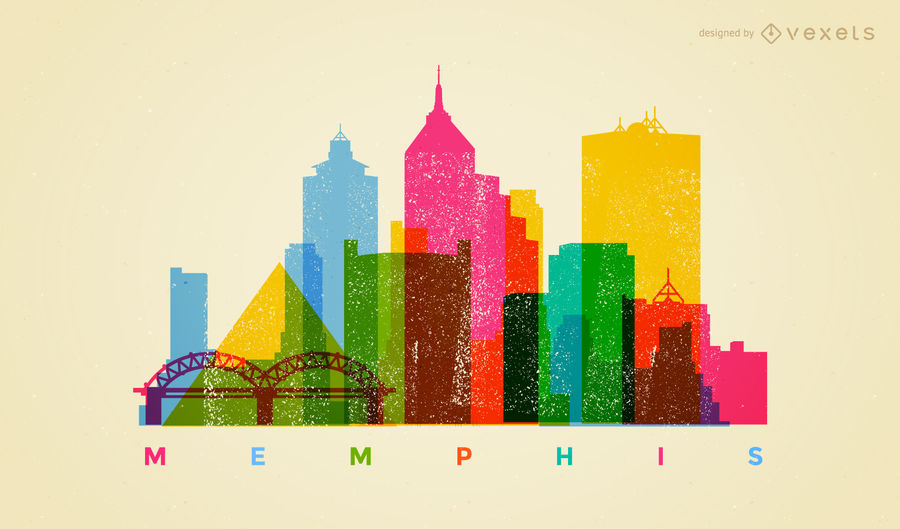 900x529 Colorful Memphis Skyline